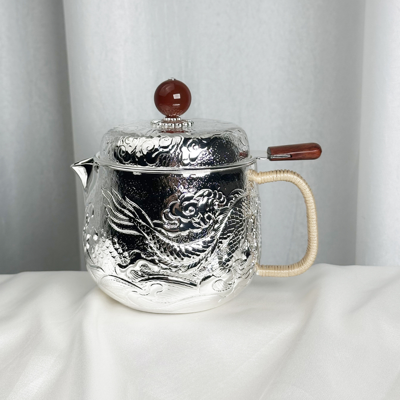 手工龙纹茶缸杯公道杯（带过滤）