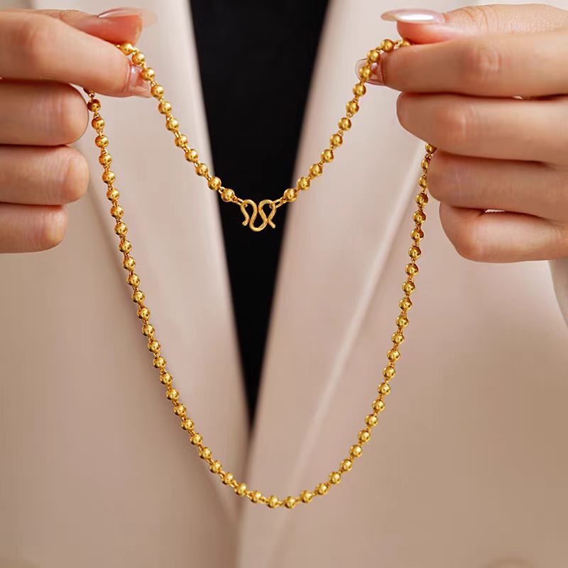 链子足银 光珠项链【5MM】厚包工艺足银999传承经典时尚