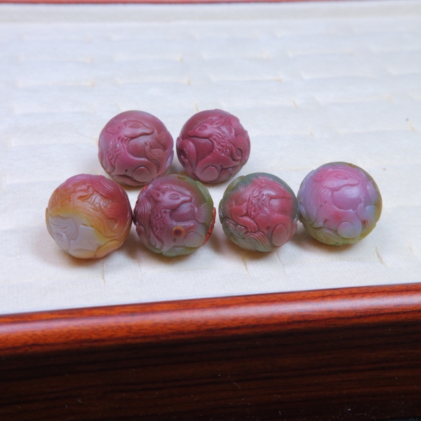 盐源玛瑙精品雕刻单珠多宝珠搭配手串