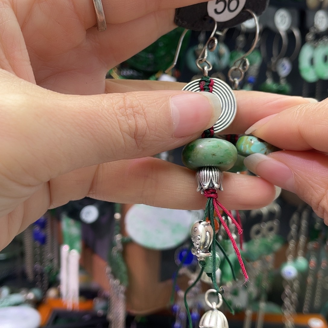 生****翡翠银S925镶嵌耳饰977jjhu