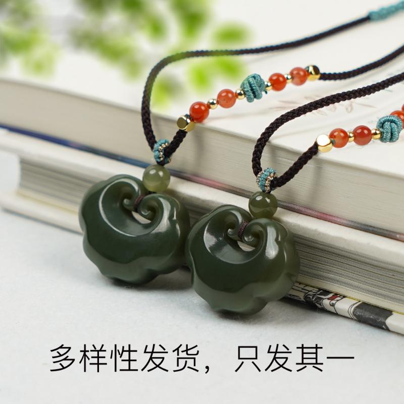 【香掌柜】和田玉沙枣青小灵通【多样性发货，发一件】