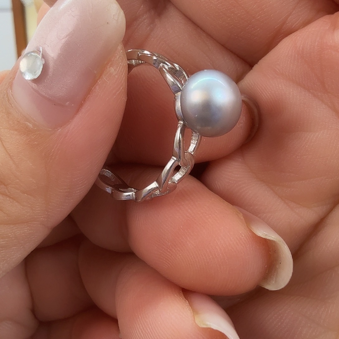 淡水珍珠戒指银S925镶嵌