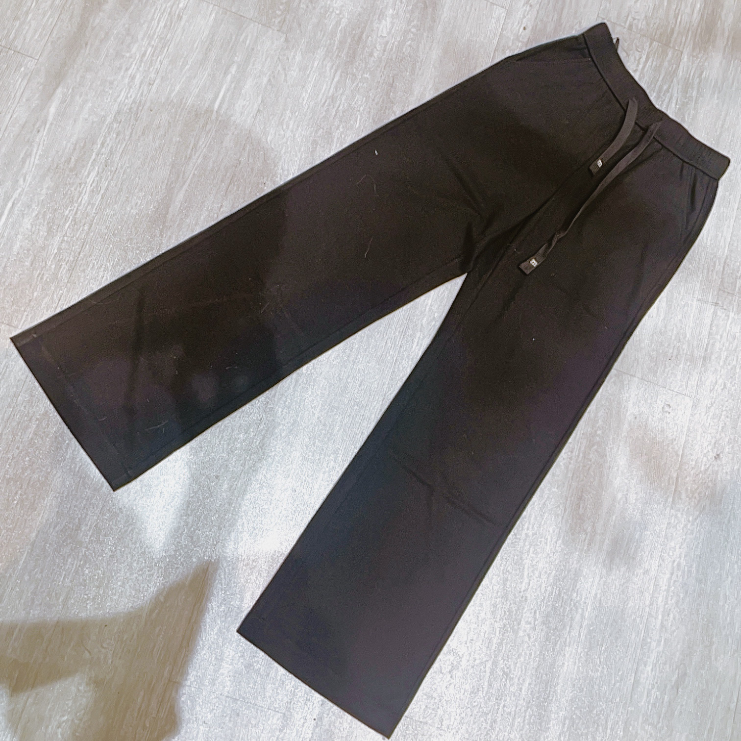 m字母宽扁带松紧腰百搭显瘦直筒阔腿女裤-果梓1331