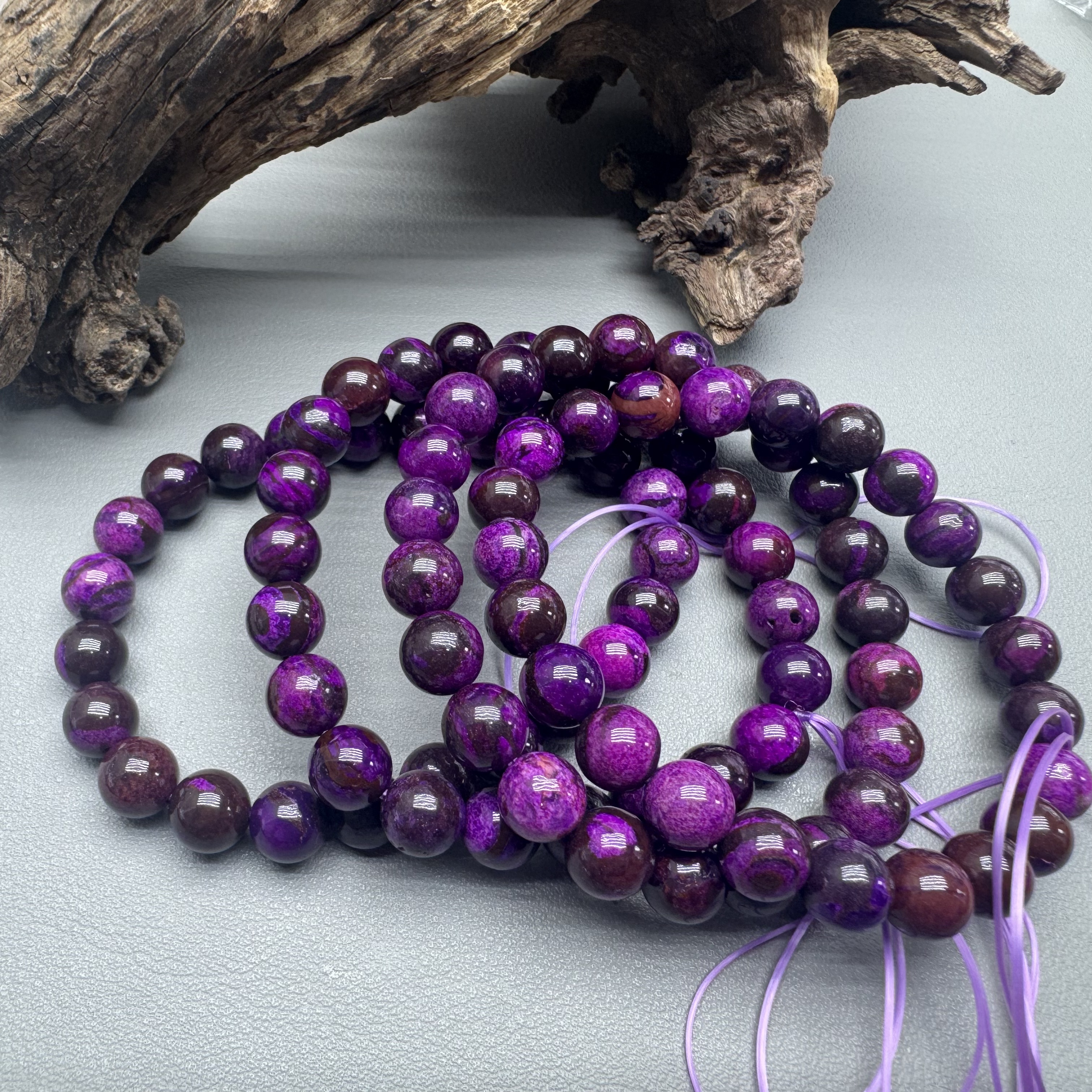 （瑕疵）X32005106南非老料火焰红丝绒手串 （多样性发其一）18