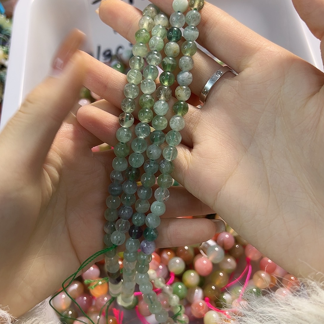玛瑙/玉髓合金珠宝半成品彩莹石卡6一条