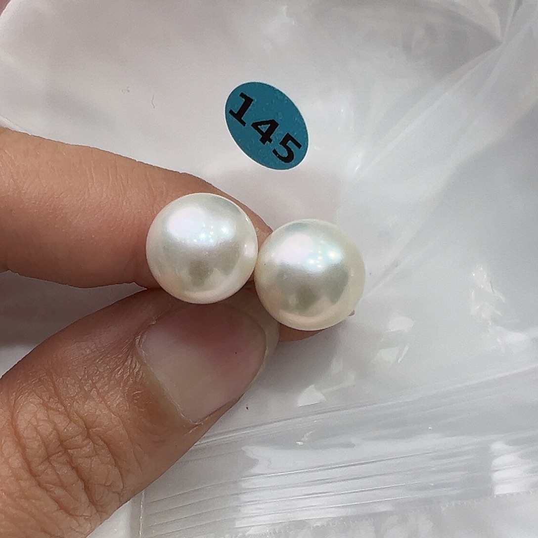 银S925镶嵌淡水珍珠耳饰