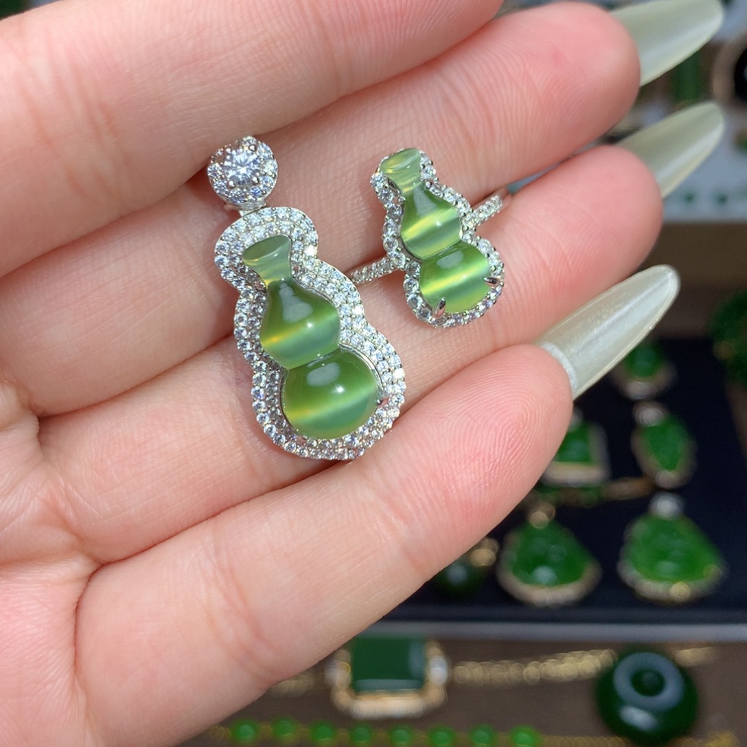 和田玉（碧玉）套装未镶嵌