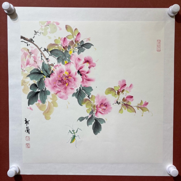 兰宝阁书画院三尺斗方纯手绘国画花鸟已拓裱画芯49:49