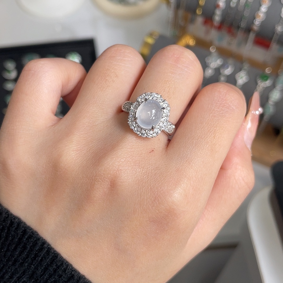 翡翠银S925镶嵌戒指