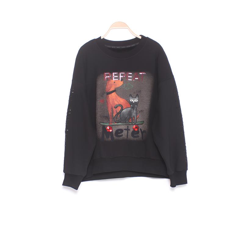 圆领卫衣加绒加厚时尚印花潮牌大码宽松休闲百搭减龄2025冬季新款