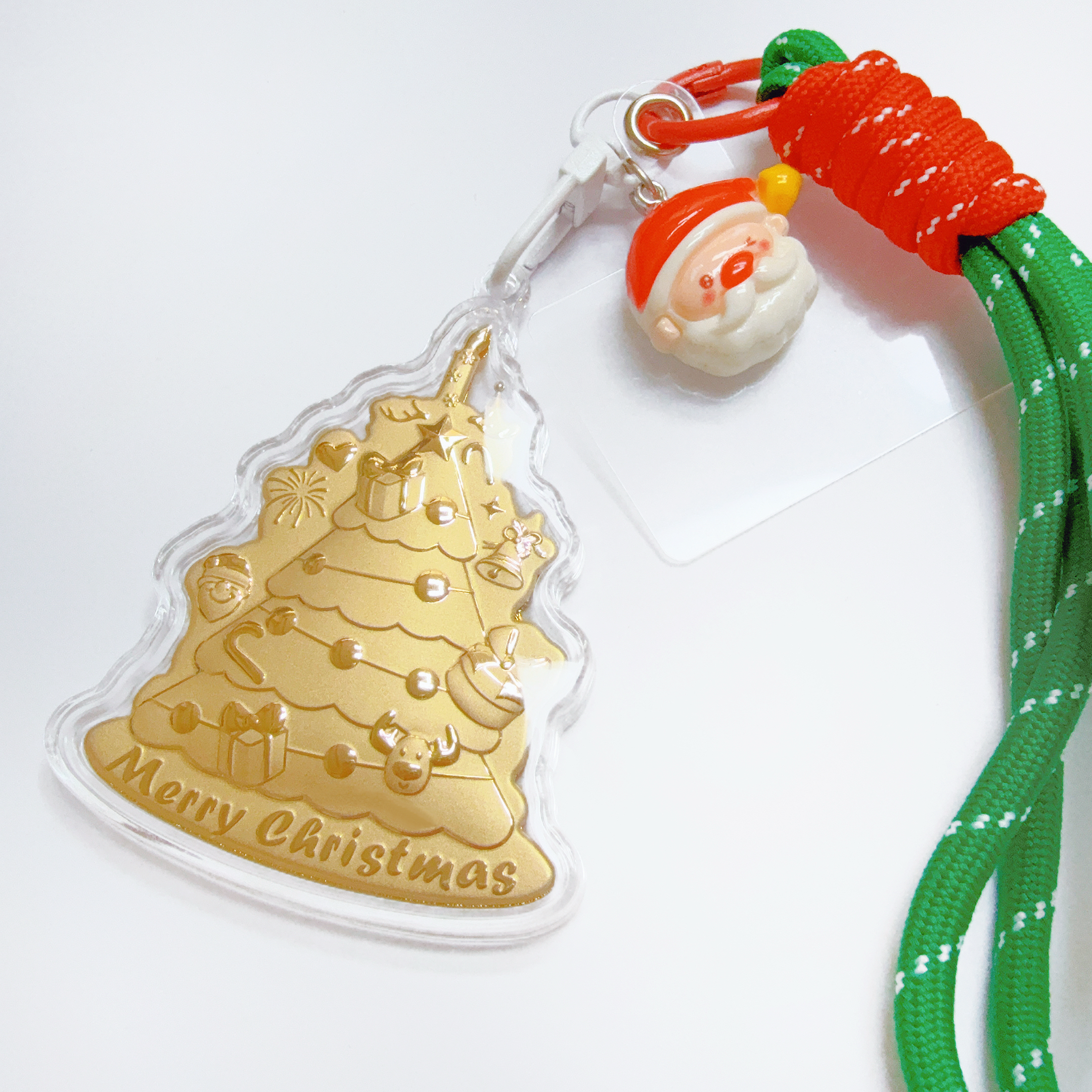 含金工艺品【AZ】含金圣诞树手机钥匙挂件