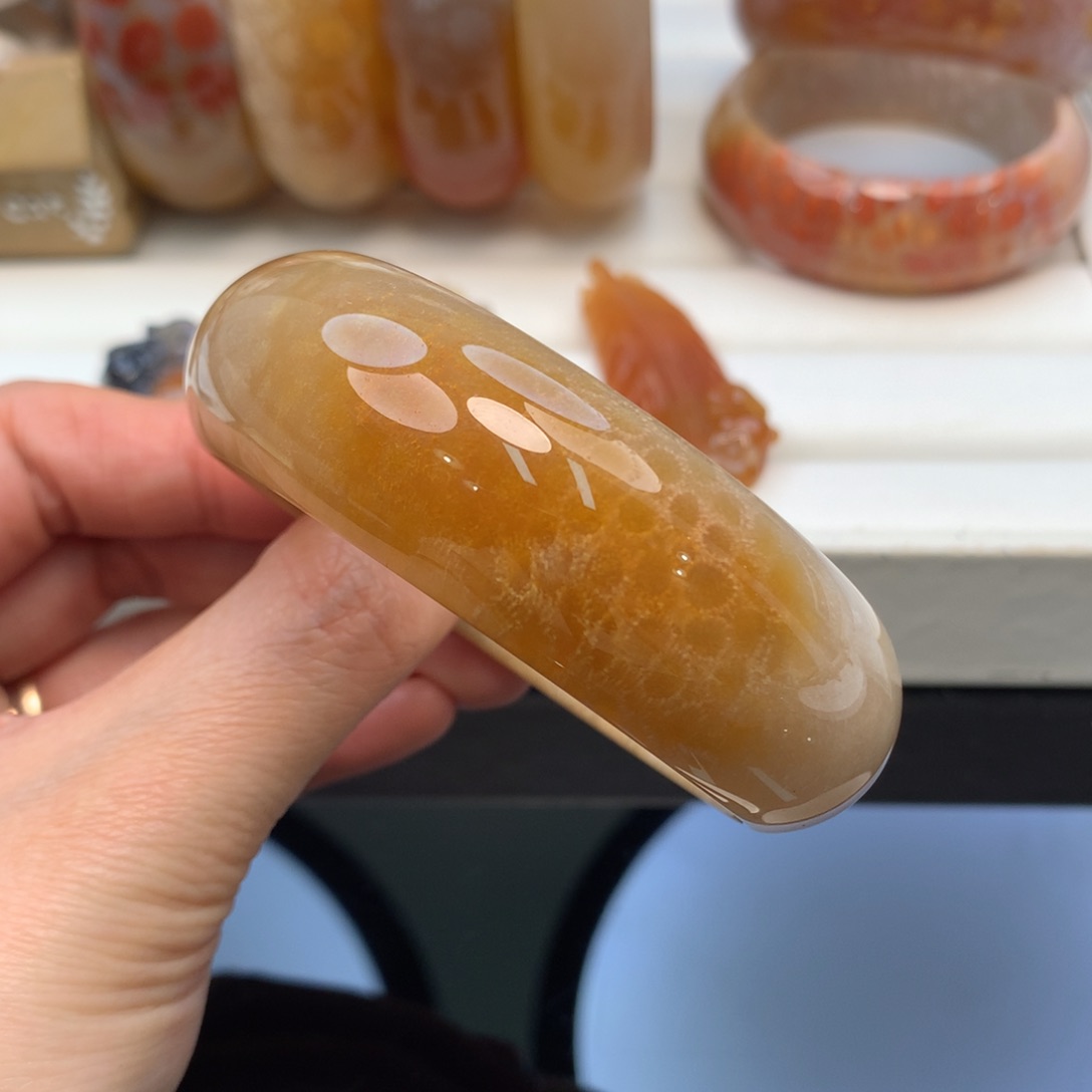 硅化珊瑚（珊瑚玉）手镯未镶嵌56.8口原500