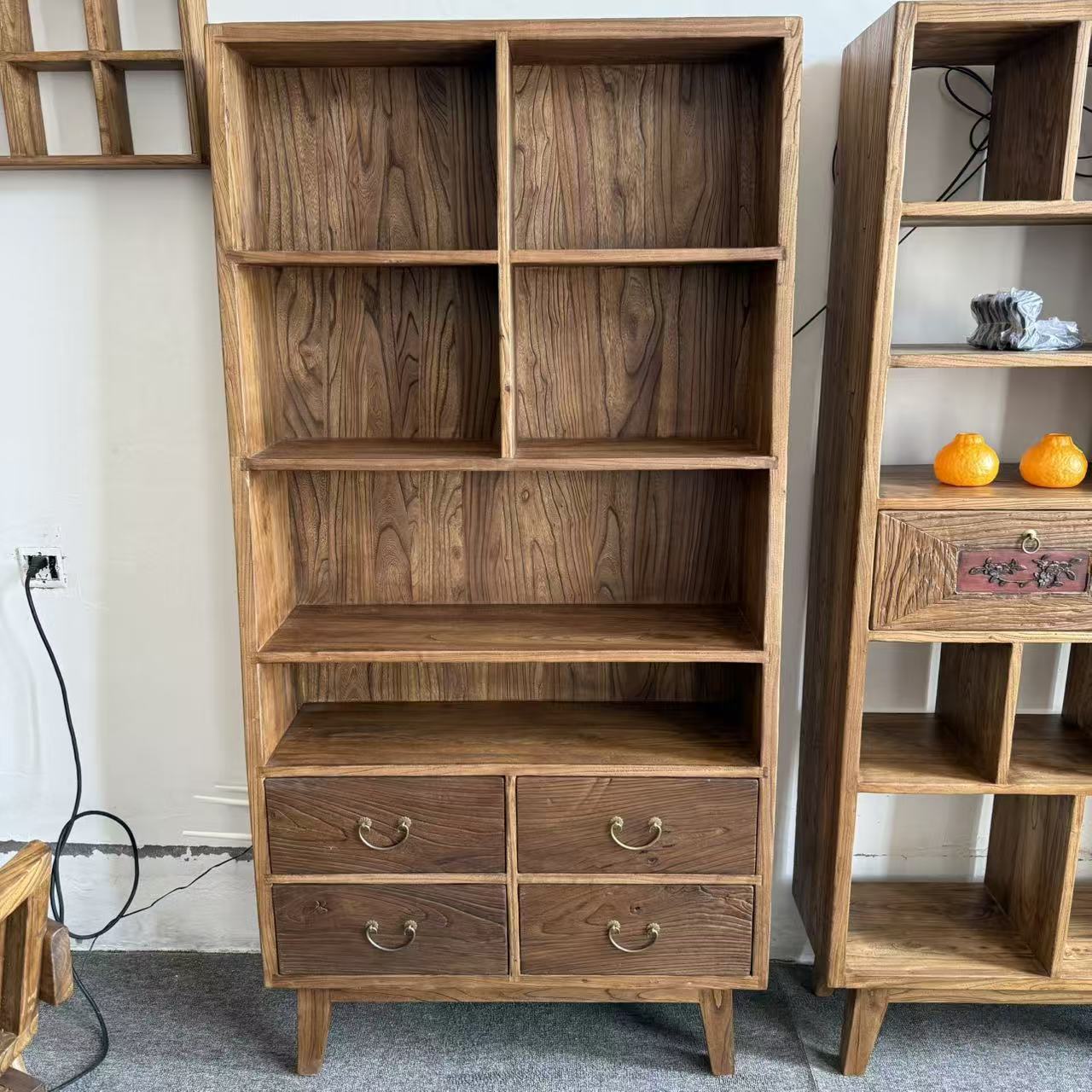 【全屋家具】老门板成套家具侘寂风家具定制老榆木柜子架子床沙发