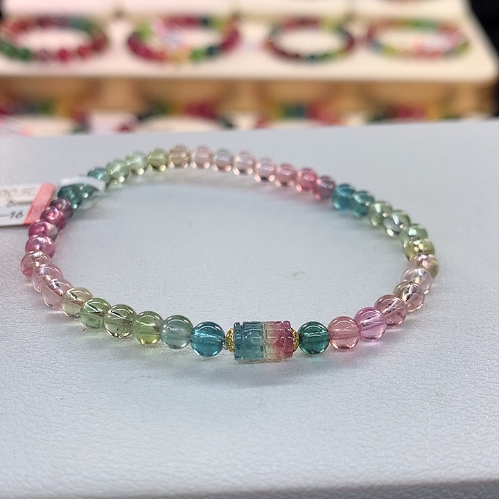 碧玺手链未镶嵌彩虹手串