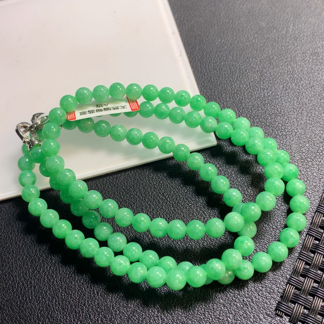 翡翠未镶嵌颈饰项链