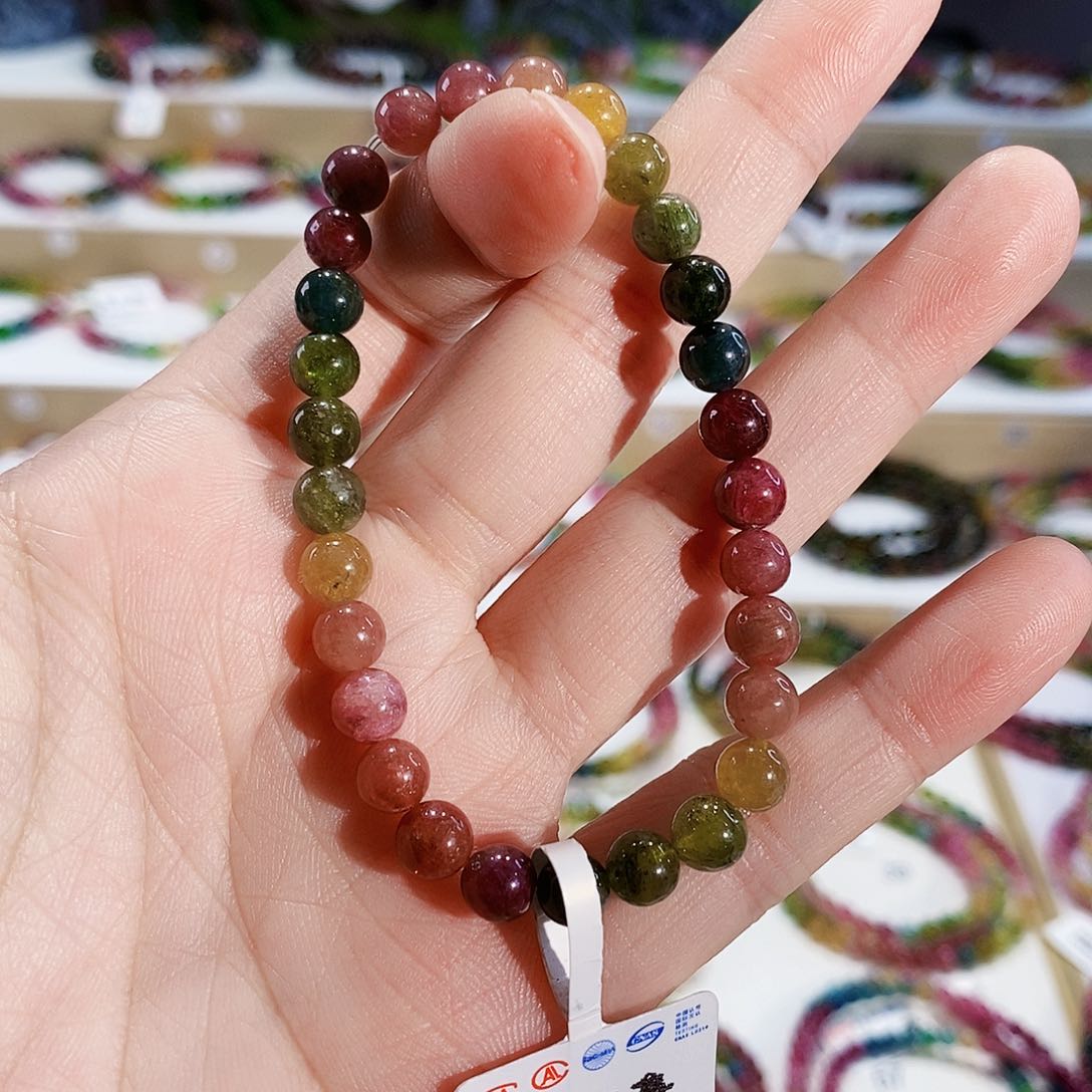 碧玺手链未镶嵌G2492素圈颜色微差