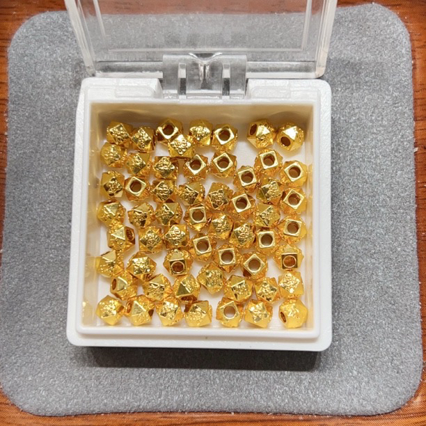 足金999素金5D硬金4mm福字珠（此订单发6颗）