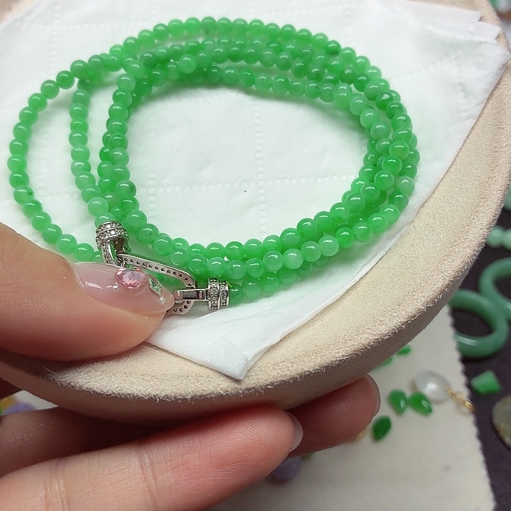 翡翠未镶嵌手链天然缅甸翡翠A货