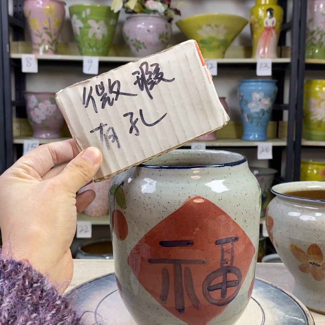 景德镇手工手绘陶瓷花盆