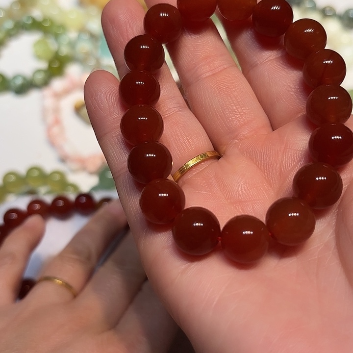 大***麻蛇纹石玉未镶嵌手串