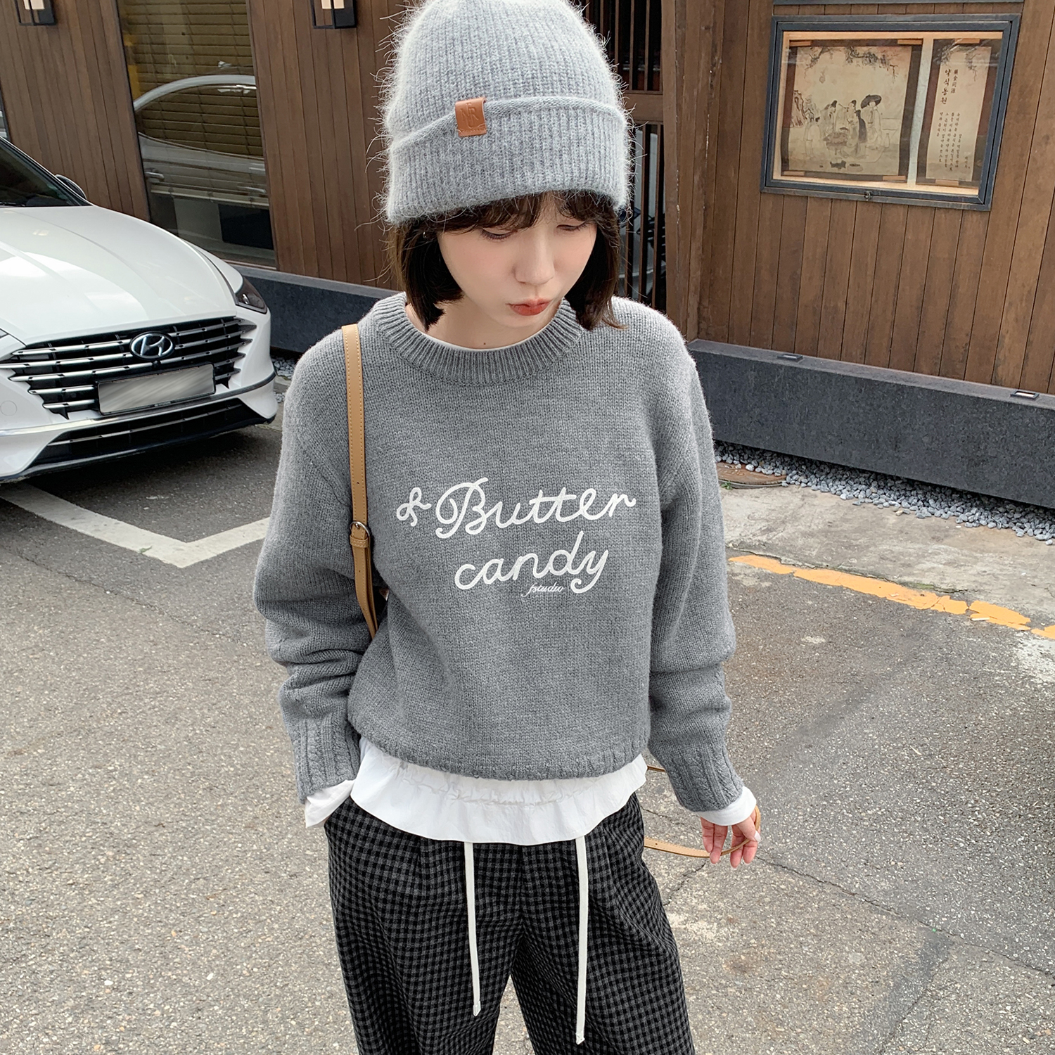 【牙牙】【奶糖日记】FS507S071字母提花毛衣