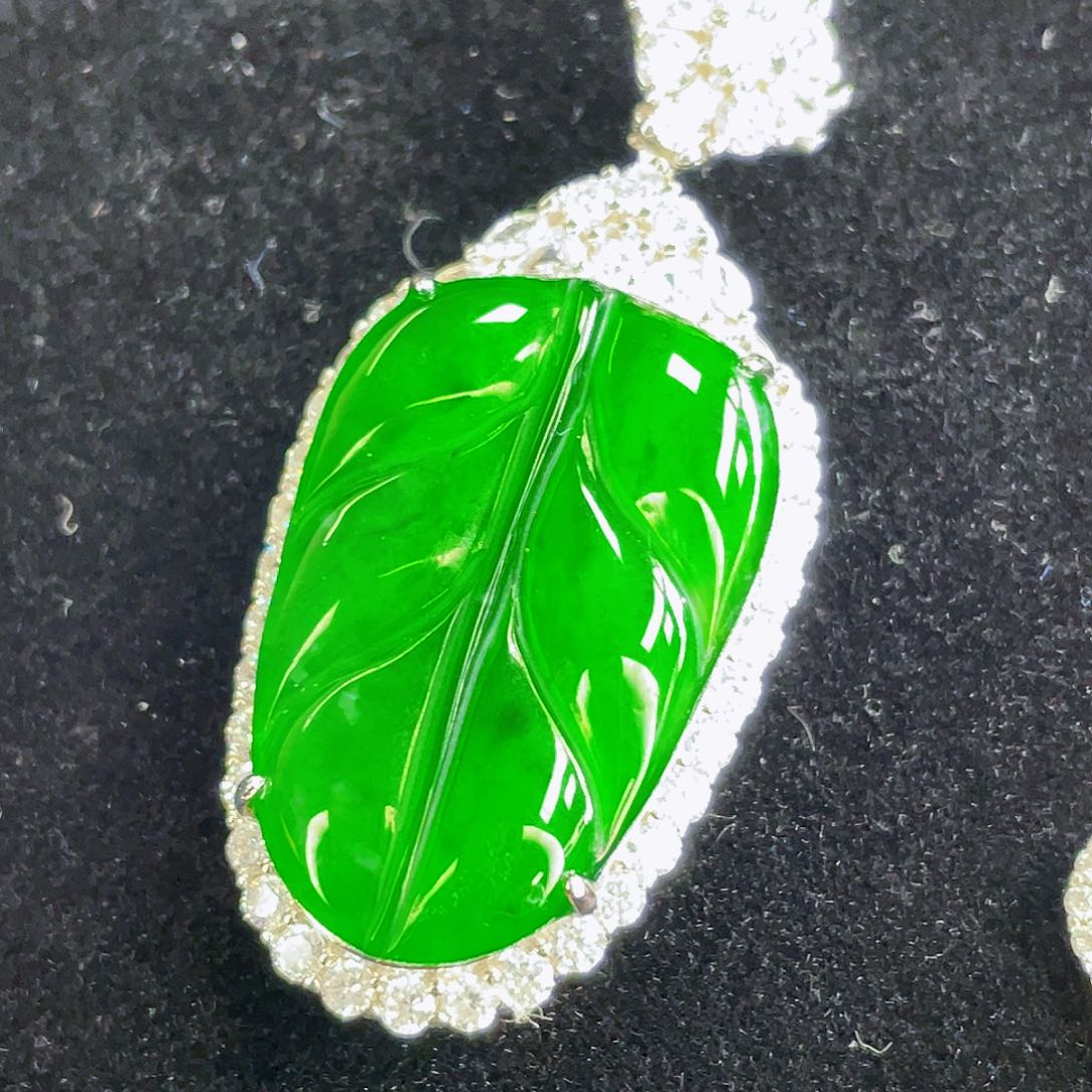 翡翠吊坠(不含链)银S925镶嵌