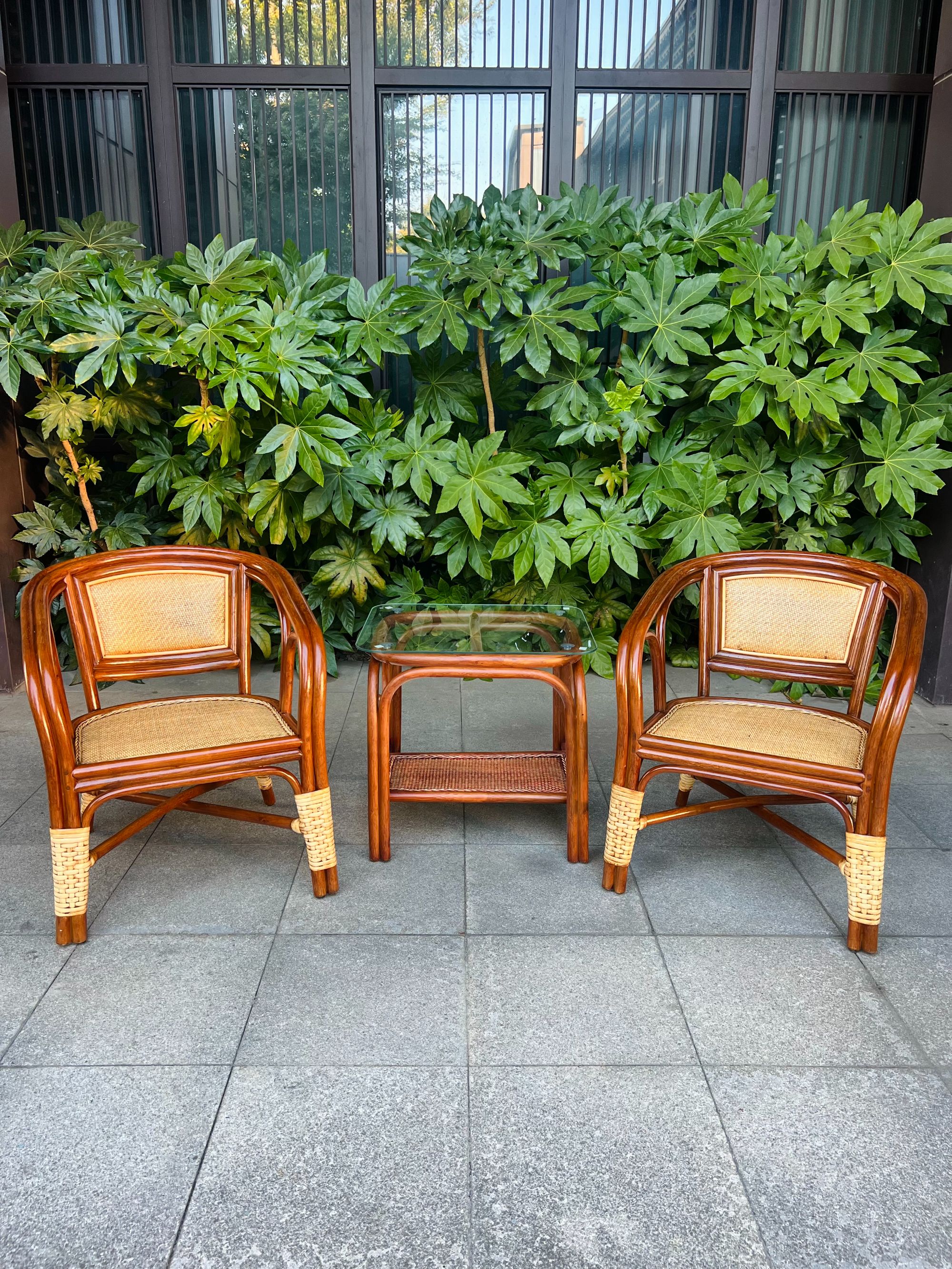 藤编桌椅靠背椅椅子小藤椅藤椅茶几摇椅休闲椅手工