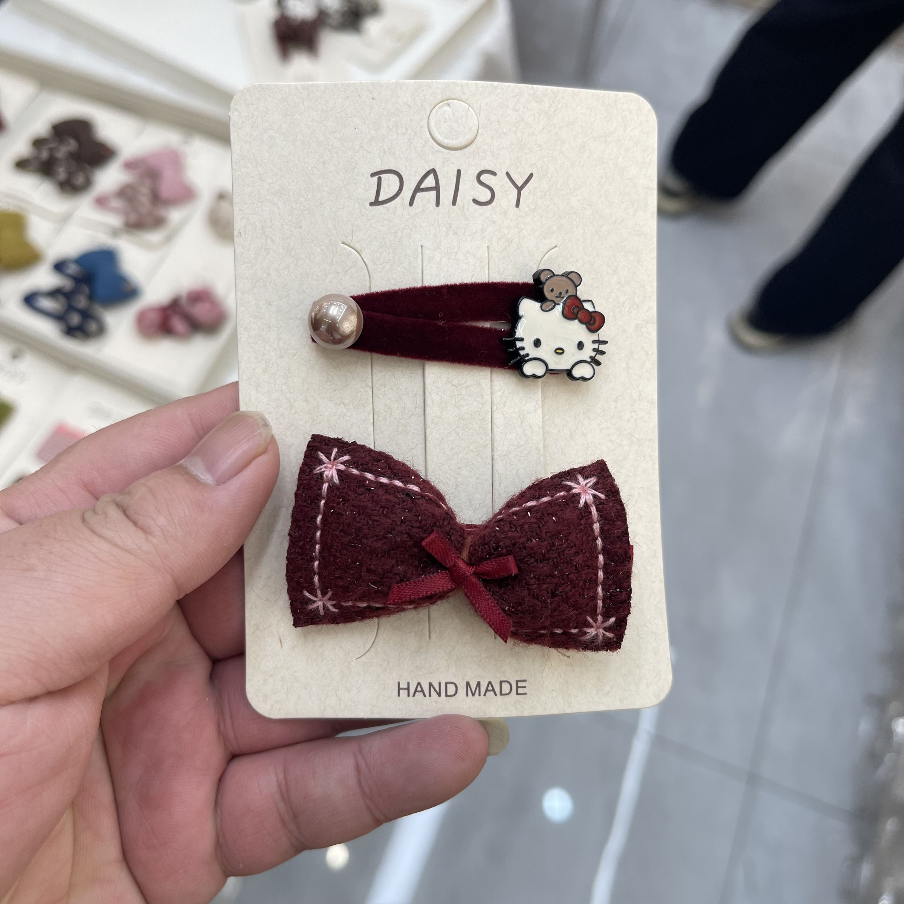 孤品新款儿童可爱韩系甜美风碎花手作布艺发夹头饰