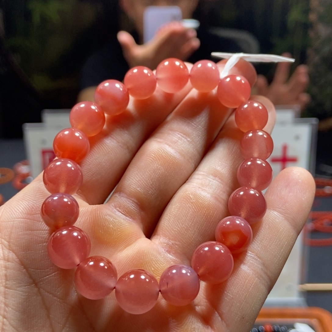 南红玛瑙10mm+冰粉单圈未镶嵌