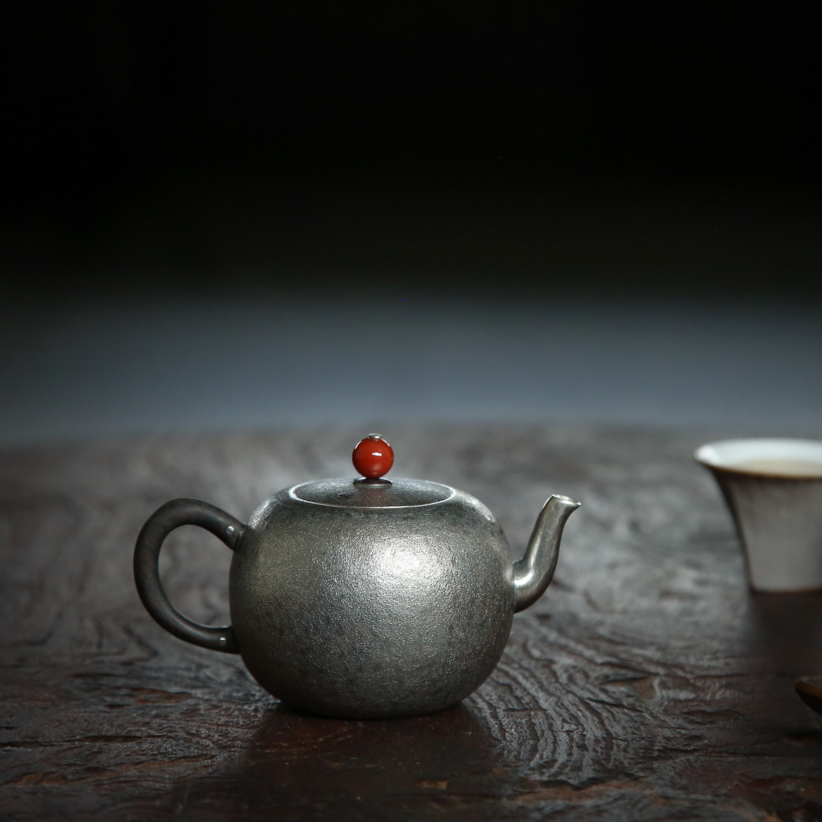 小苹果弯嘴泡茶壶足银999茶壶纯手工锻打有滤网防烫茶室