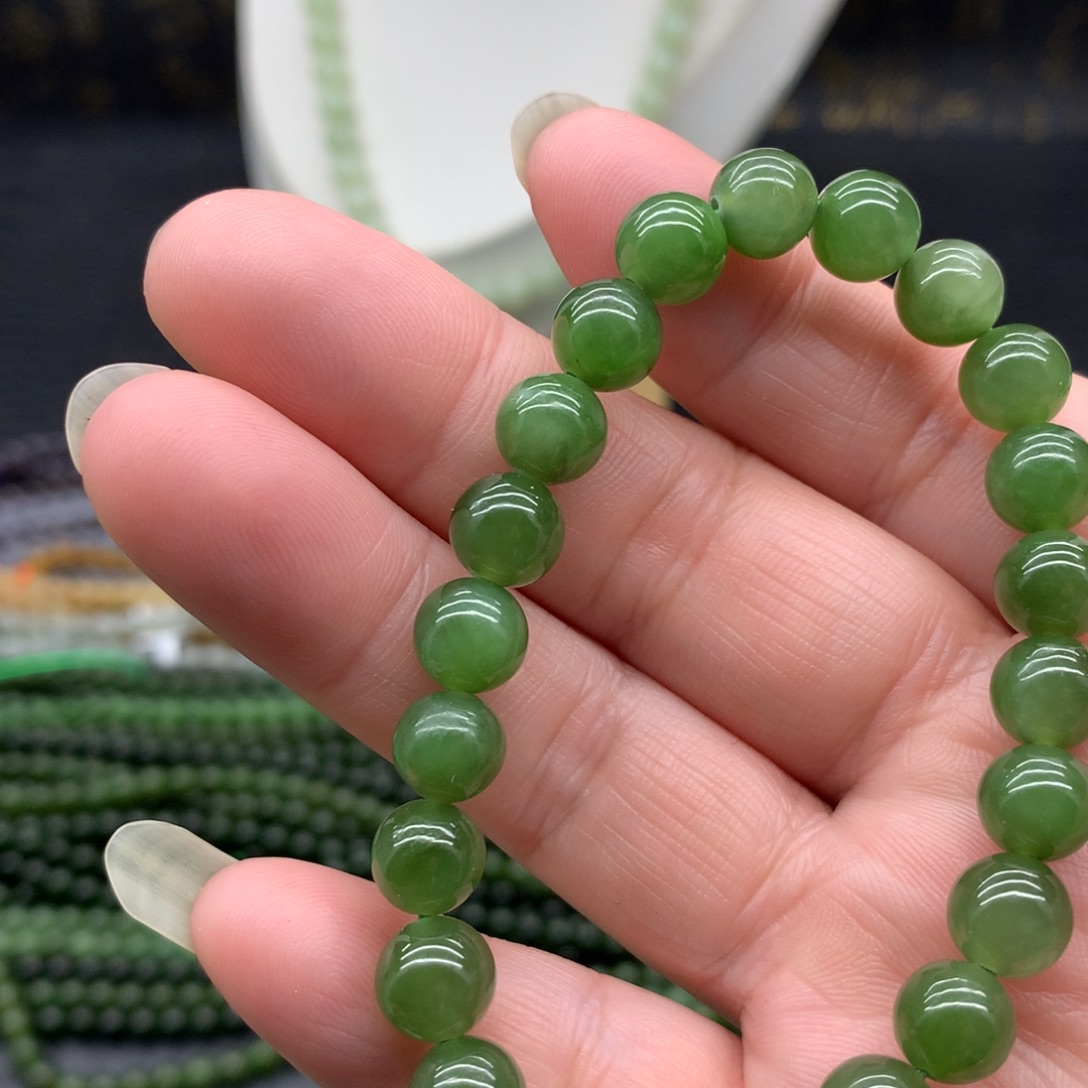 卍***草和田玉未镶嵌手链8