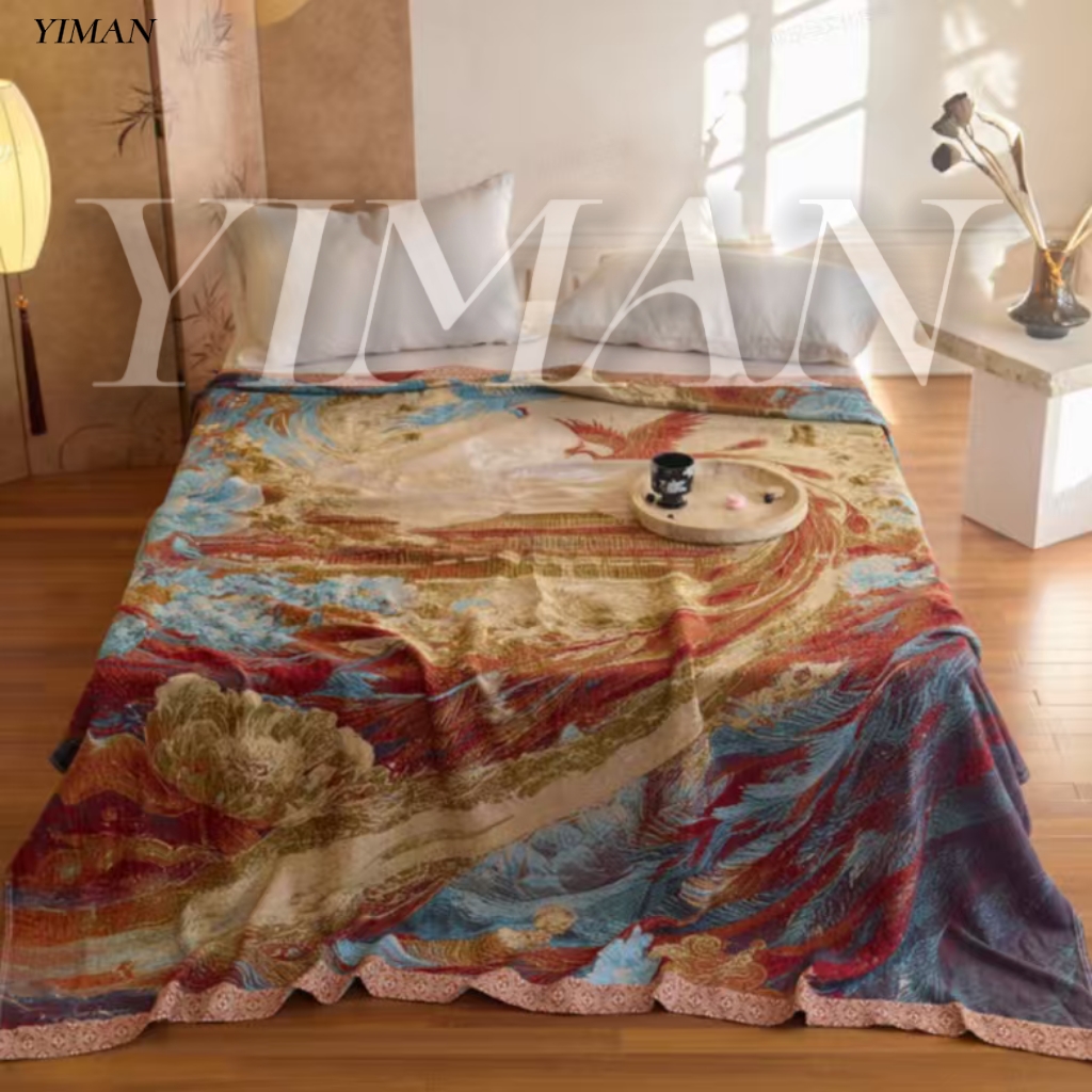YIMAN（依曼家居） 高奢 200*230 重工工艺 凤舞和鸣 床盖