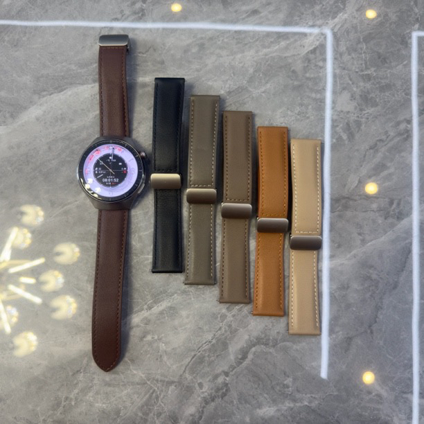 天时适用华为GT6/5/4/3/watch5/4pro纯皮头层牛皮磁吸扣通用表带