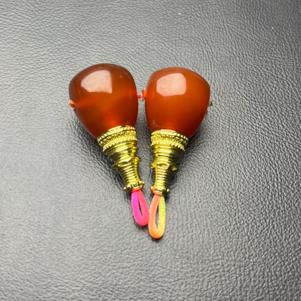 川料樱桃红玛瑙分体三通 尺寸16mm+文玩配饰