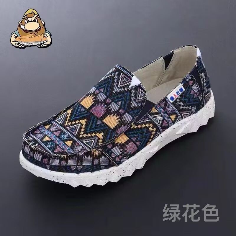 懒人杜德帆布鞋男士一脚蹬2025年四季低帮轻便透气套脚时尚懒人鞋