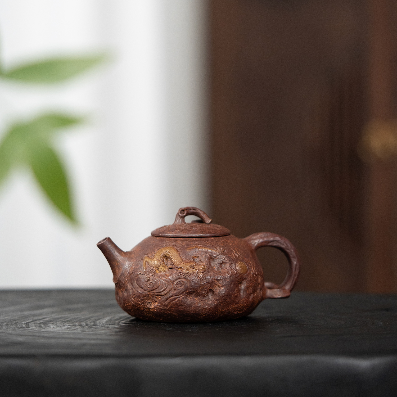 【利贞丨龙供春8】原矿柴烧 潘伯民全手工制 约220cc 紫砂壶茶具