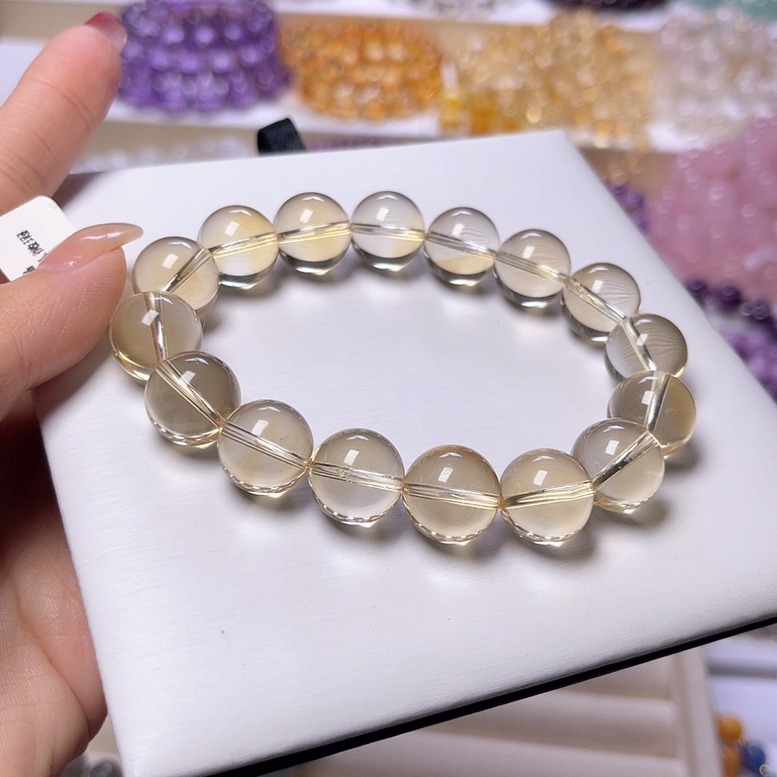 水晶手串未镶嵌水*?天然水晶13.7mm