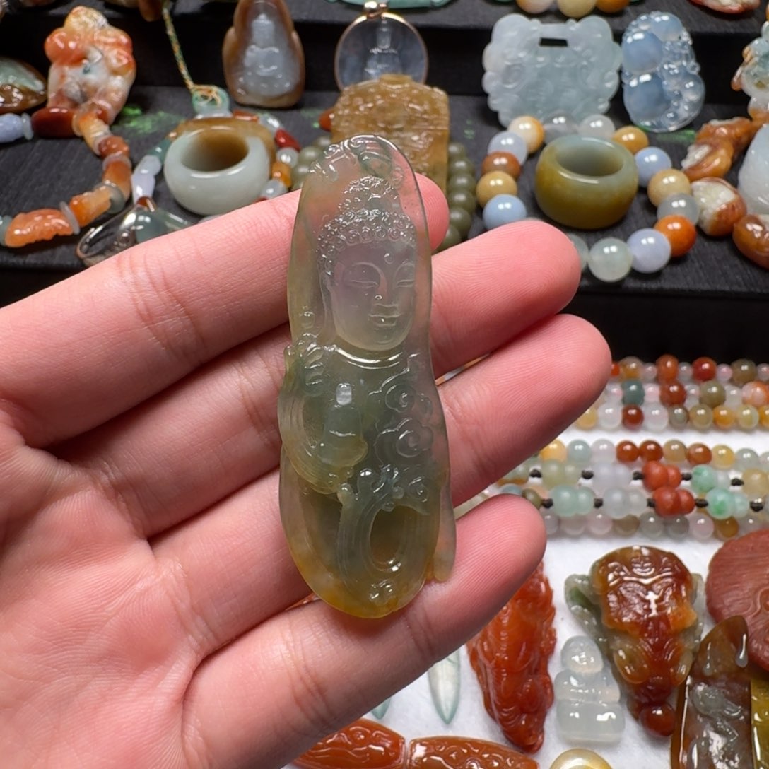 翡翠手链未镶嵌过*腾冲老料翡翠挂件