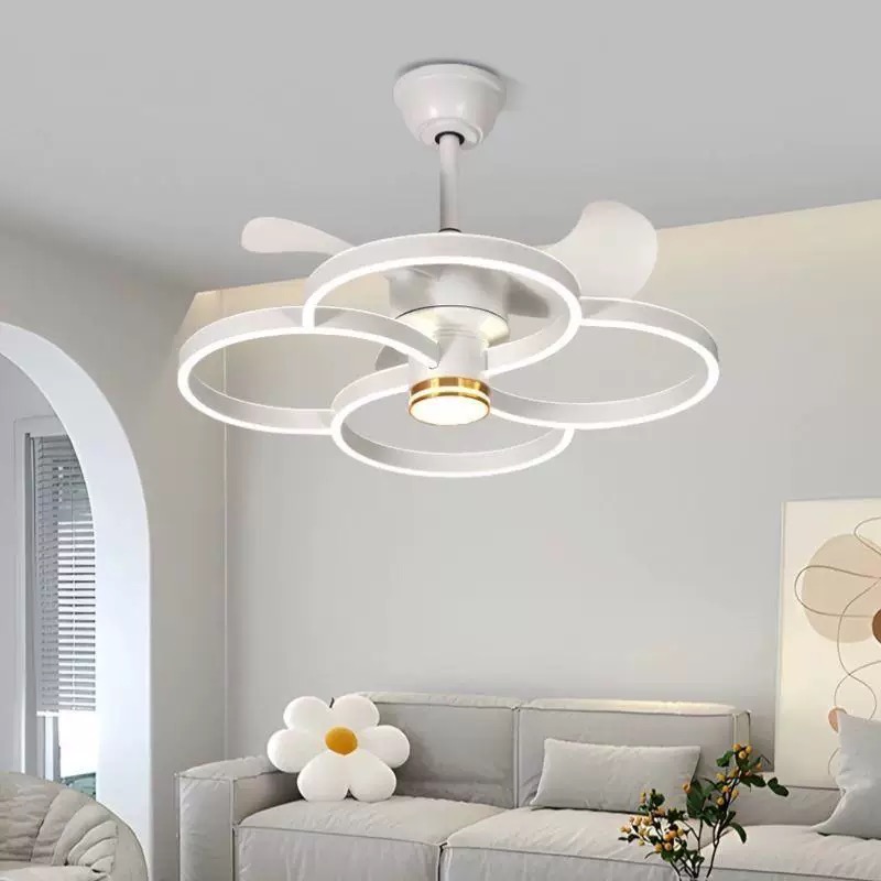 新款吊扇灯客厅餐厅卧室360摇头风扇吸顶灯方形大气简约轻奢吊灯