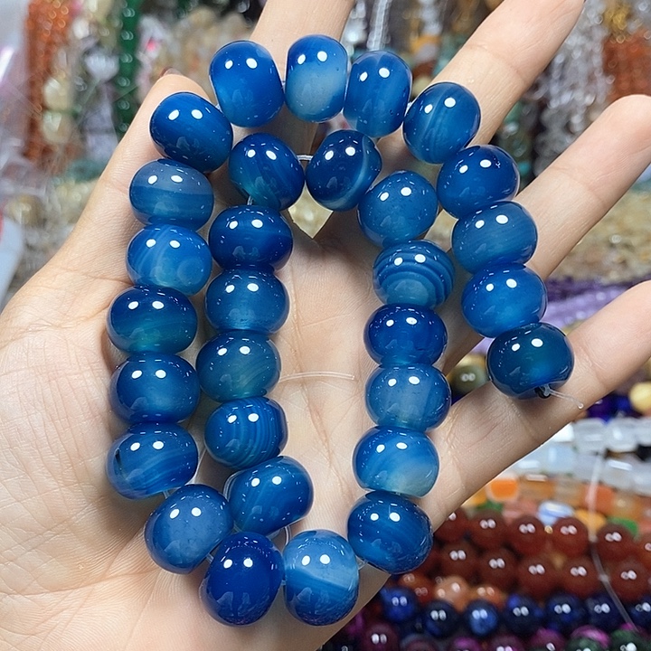 未镶嵌玛瑙/玉髓珠宝半成品玛瑙算盘珠卡15mm