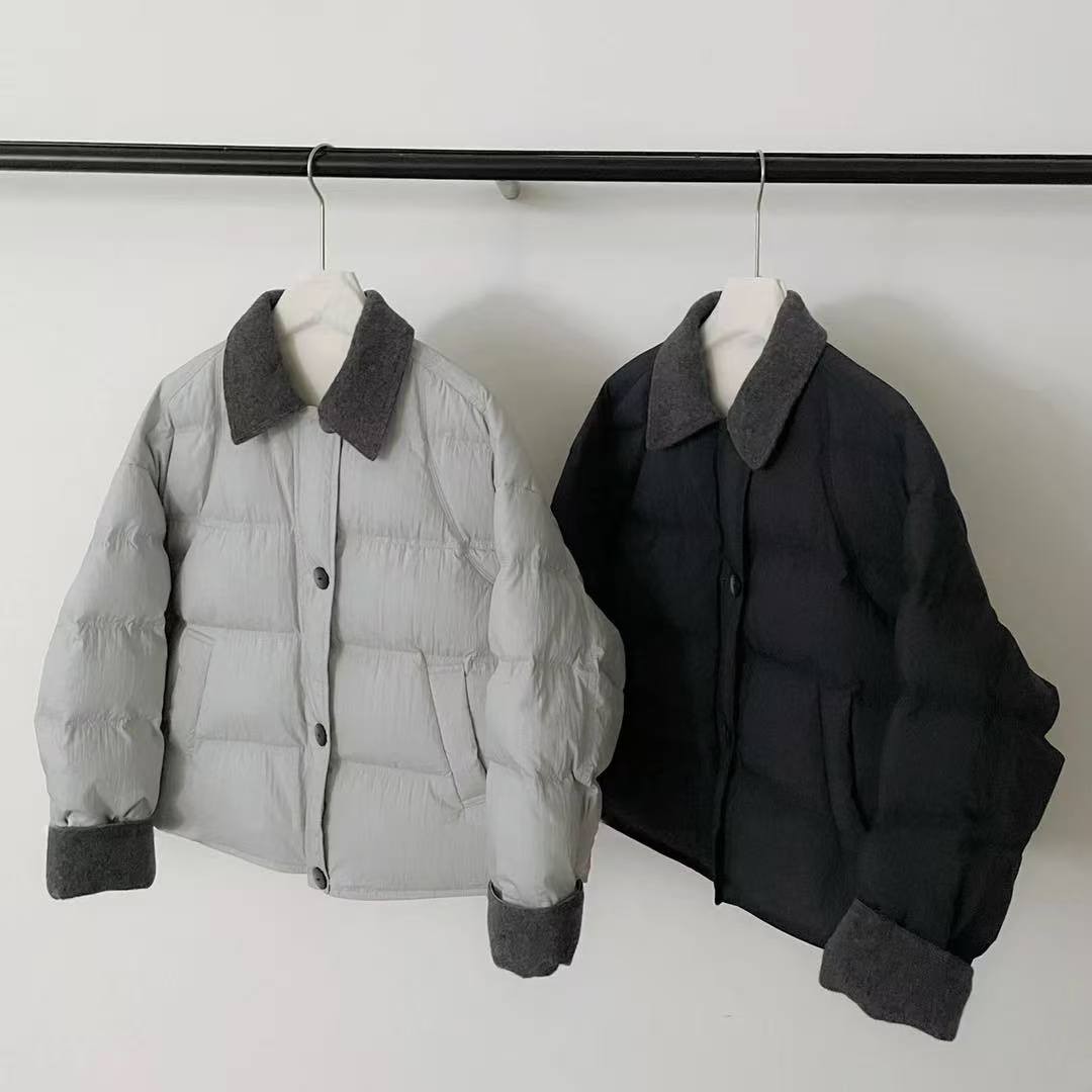 2025冬季爆款休闲棉服女小众简约时尚翻领撞色设计感保暖外套女