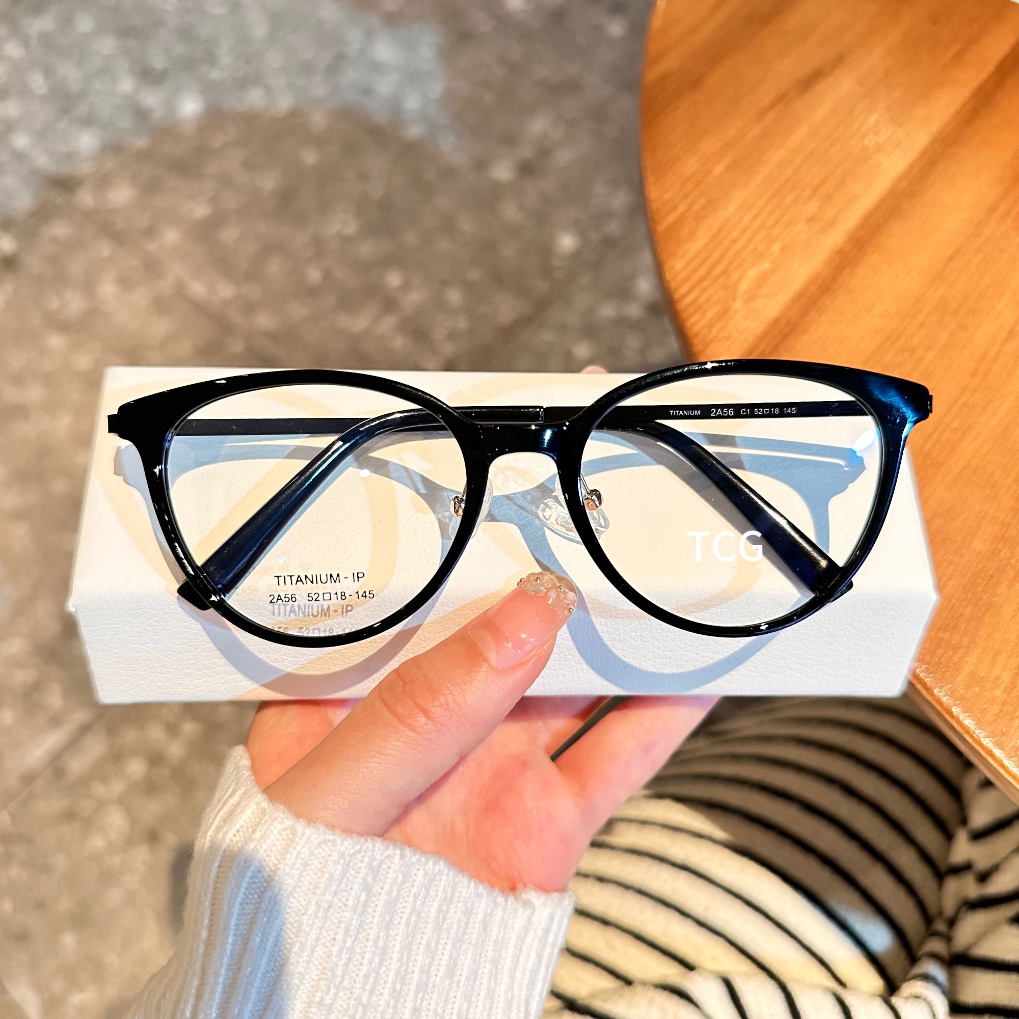 超轻猫眼2A56可配度数的防蓝光猫眼黑框近视眼镜框女款韩版