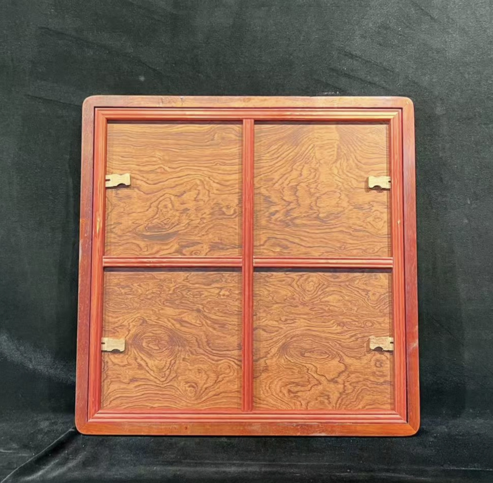 定制菠萝格花梨木红木高端榫卯实木圆角画框