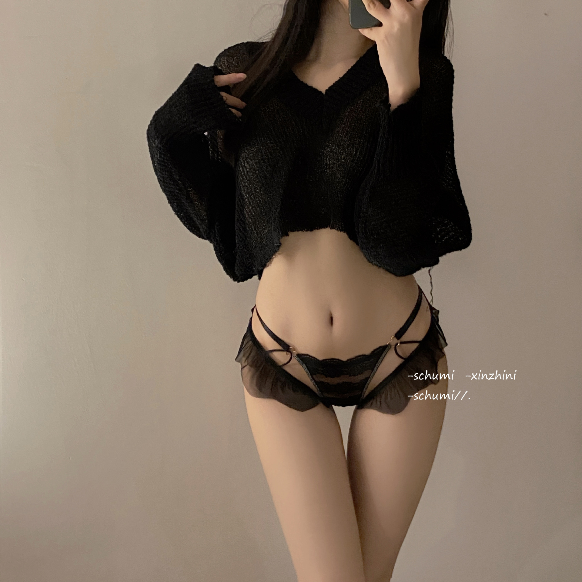 镂空设计～高级感法式性感时尚纯欲风蕾丝内裤女环扣细带透气薄款