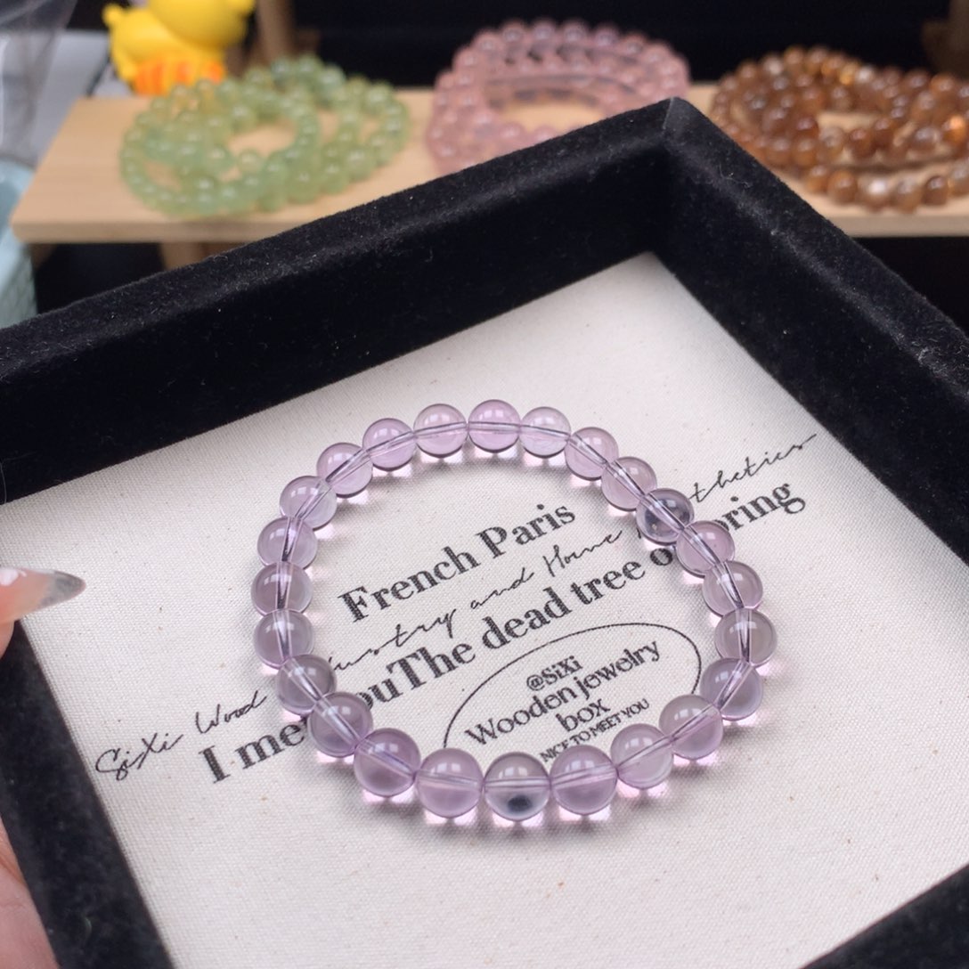 紫***忆紫晶手链银S925镶嵌玻利维亚8mm