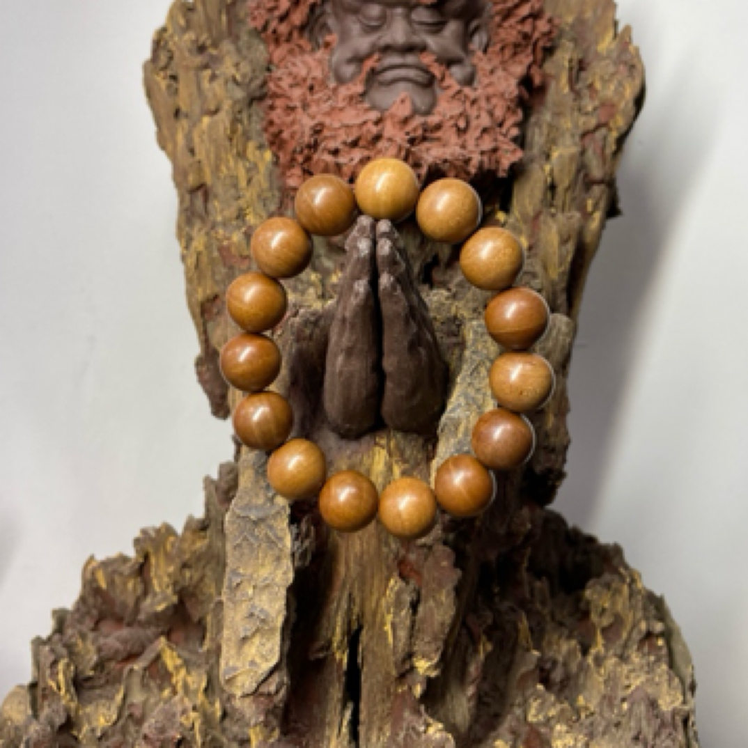 老山檀黑肉15圆珠手串