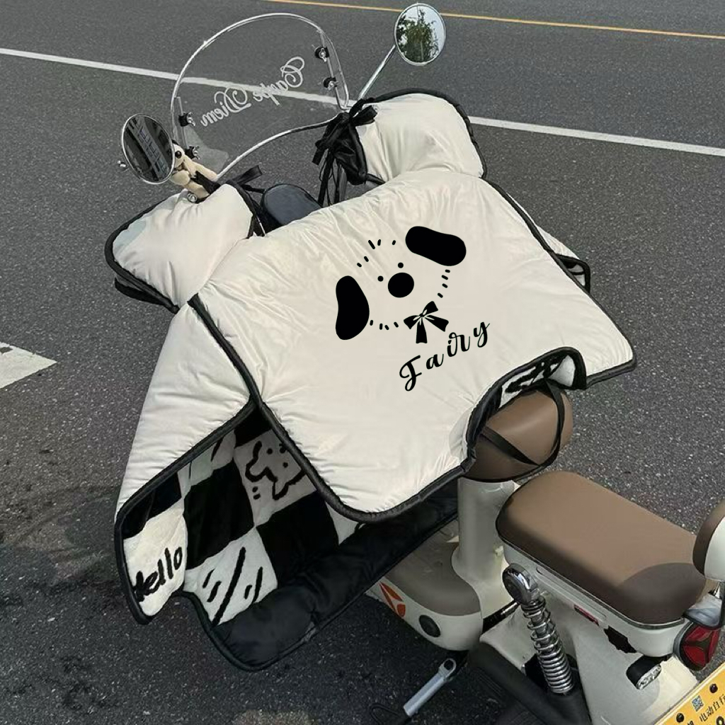 电动车挡风被特厚款牛奶绒保暖防寒加大加宽防风防水巨厚款挡风被