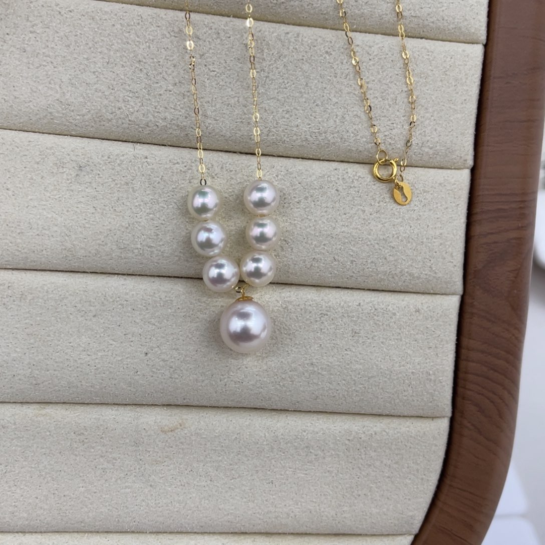 项链18K金镶嵌海水珍珠