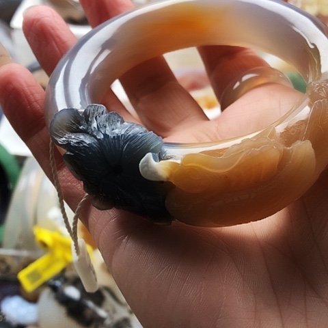 玛瑙/玉髓手镯未镶嵌鹤*巢