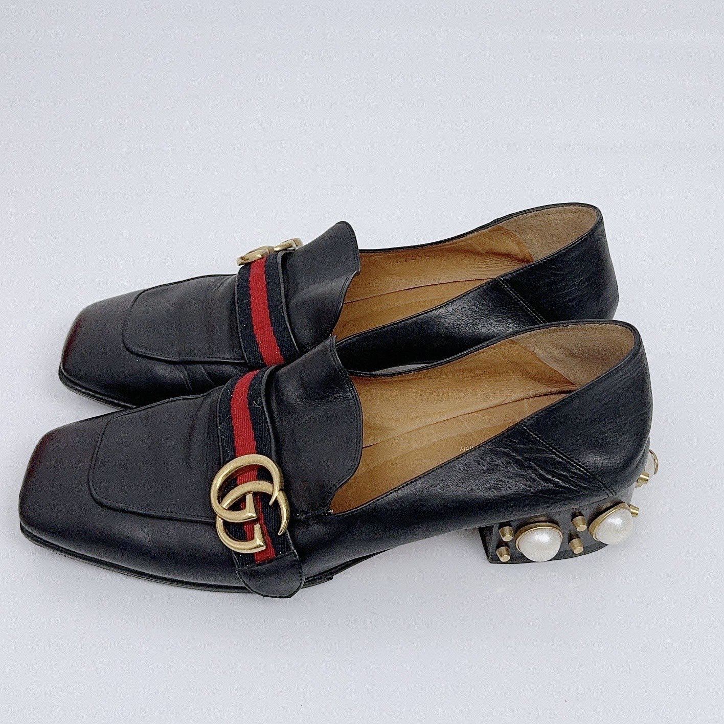 95新 GUCCI/古驰 39.5码/Gucci/古驰 珍珠乐福鞋/96新/jm07265